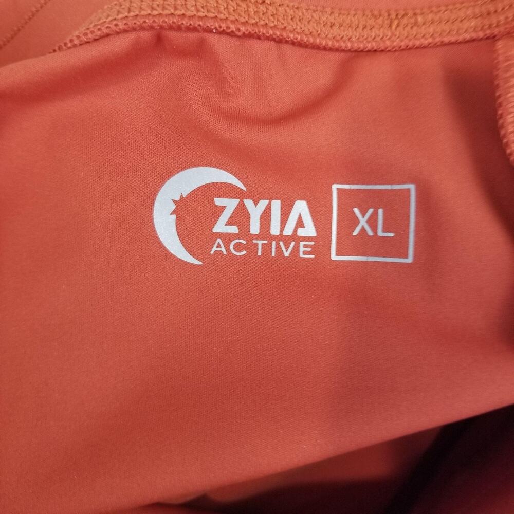 Zyia Active Pants Womens XL Orange Rust Joggers Zip Ankles Stretch - Picture 4 of 10